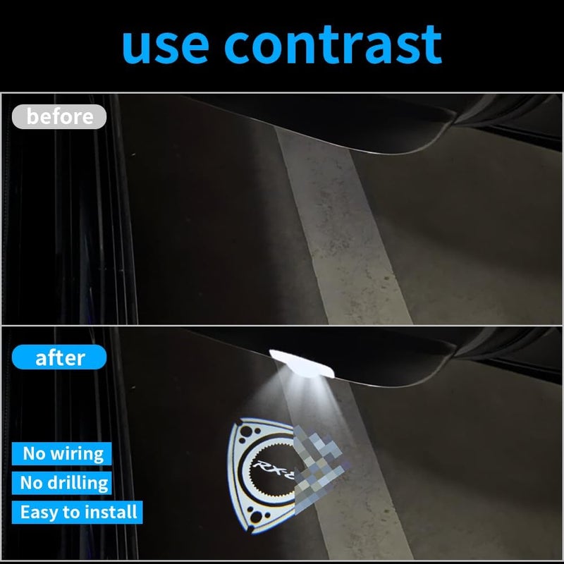 uunonaha 2 قطع RX8 ضوء ترحيب سيارة باب إسقاط LED ضوء ظل الباب ضوء بركة متوافق مع ملحقات RX8 - Image 4